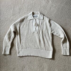 Zara Cream V-Neck Women's Sweater